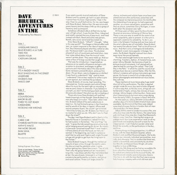 Dave Brubeck - Adventures In Time (2xVinyl, LP, Compilation, Stereo) Very Good Plus (VG+) / Very Good Plus (VG+)