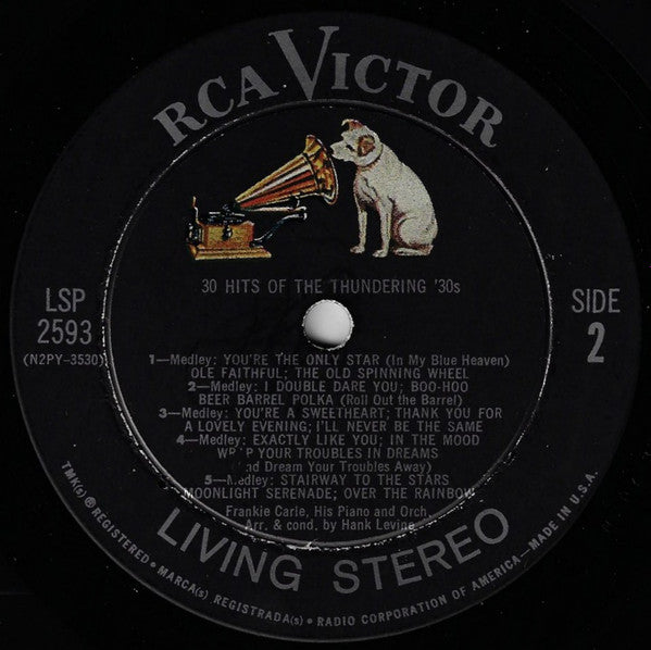 Frankie Carle And His Orchestra - 30 Hits Of The Thundering '30s (Vinyl, LP) Very Good Plus (VG+) / Very Good Plus (VG+)