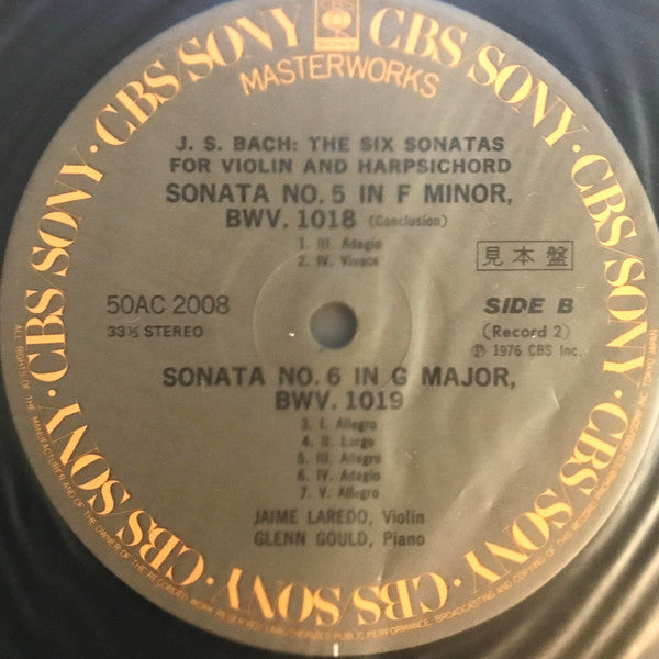 Jaime Laredo - The Six Sonatas For Violin And Harpsichord (2xVinyl, LP, Album, Promo, Stereo) Near Mint (NM or M-) / Very Good (VG)