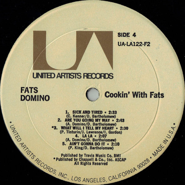 Fats Domino - Cookin' With Fats (2xVinyl, LP, Album, Compilation, Mono) Very Good (VG) / Very Good (VG)