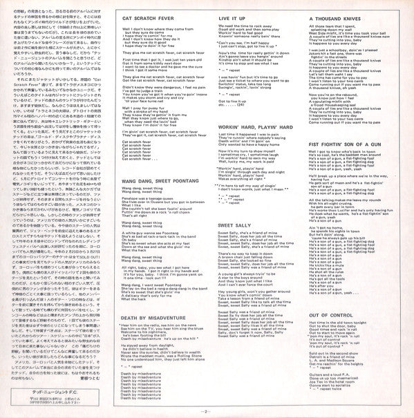 Ted Nugent - Cat Scratch Fever (Vinyl, LP, Album, Promo) Very Good Plus (VG+) / Very Good Plus (VG+)