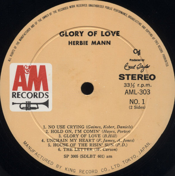 Herbie Mann - Glory Of Love (Vinyl, LP, Album, Repress, Stereo)
