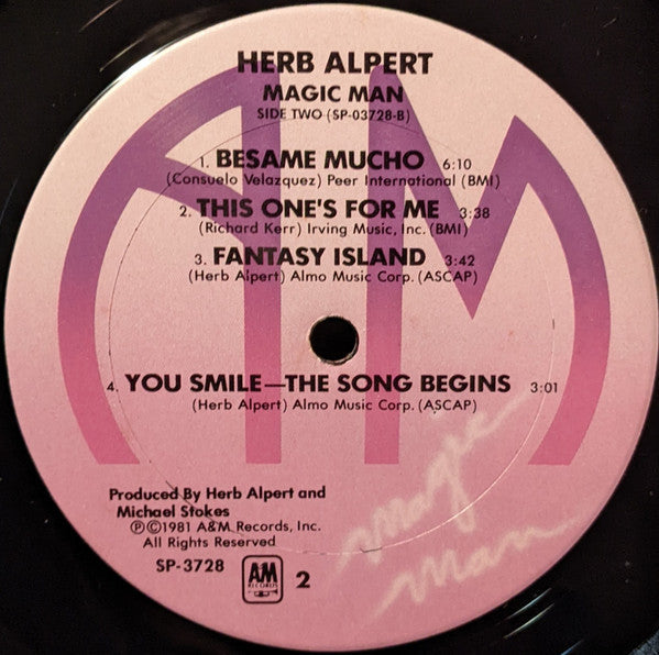 Herb Alpert - Magic Man (Vinyl, LP, Album) Very Good (VG) / Very Good Plus (VG+)