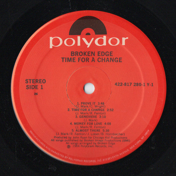 Broken Edge - Time For A Change (Vinyl, LP, Album, Stereo) Very Good (VG) / Good Plus (G+)