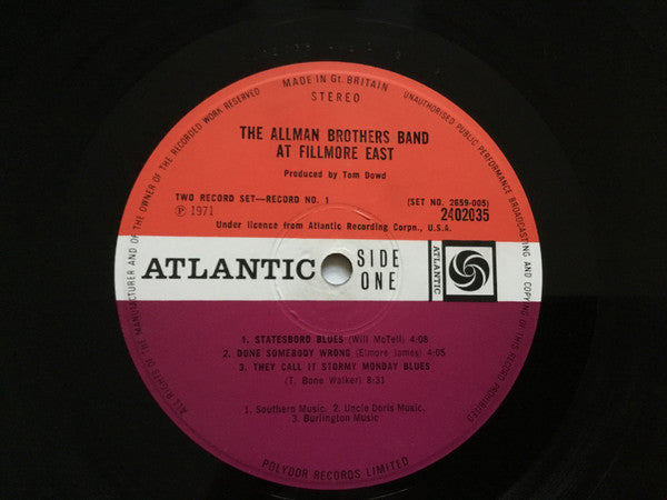 The Allman Brothers Band - The Allman Brothers Band At Fillmore East (2xVinyl, LP, Album) Very Good Plus (VG+) / Very Good Plus (VG+)