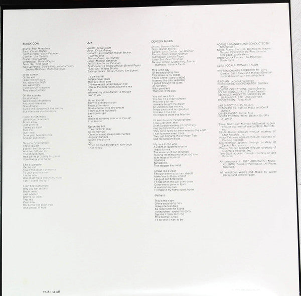 Steely Dan - Aja (Vinyl, LP, Album, Promo, Stereo) Very Good Plus (VG+) / Very Good (VG)