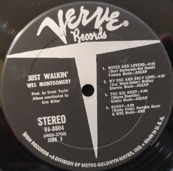 Wes Montgomery - Just Walkin' (Vinyl, LP, Album, Stereo) Very Good (VG) / Good Plus (G+)