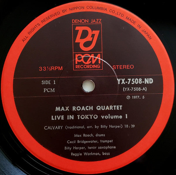 Max Roach Quartet - Live In Tokyo Vol.1 (Vinyl, LP, Album)