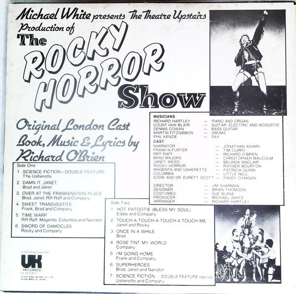 "The Rocky Horror Show" Original London Cast - The Rocky Horror Show (Vinyl, LP, Album, Promo, Reissue) Very Good Plus (VG+) / Very Good (VG)