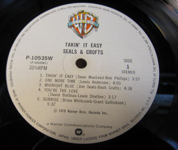 Seals & Crofts - Takin' It Easy (Vinyl, LP, Album) Very Good Plus (VG+) / Very Good Plus (VG+)