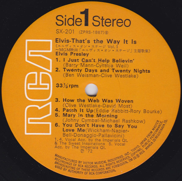 Elvis Presley - That's The Way It Is (Vinyl, LP, Album, Reissue) Very Good Plus (VG+) / Very Good Plus (VG+)