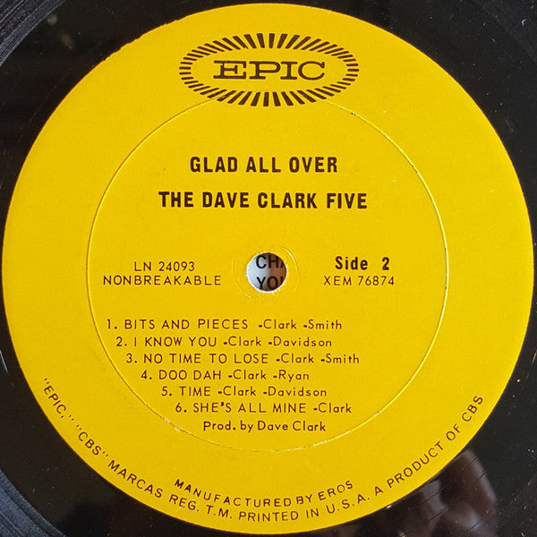 The Dave Clark Five - Glad All Over (Vinyl, LP, Album, Mono) Good Plus (G+) / Very Good (VG)