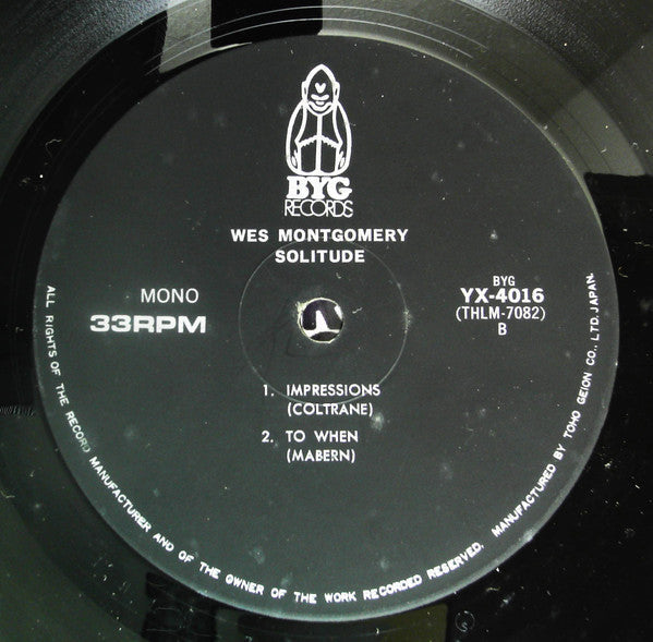 Wes Montgomery - Solitude (2xVinyl, LP, Album, Mono) Very Good (VG) / Good Plus (G+)