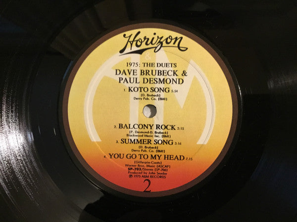 Dave Brubeck - 1975: The Duets (Vinyl, LP, Album, Stereo)
