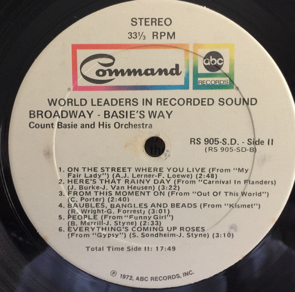 Count Basie Orchestra - Broadway Basie's...Way (Vinyl, LP, Album, Reissue, Stereo) Very Good (VG) / Very Good (VG)