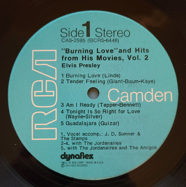 Elvis Presley - Burning Love And Hits From His Movies Vol. 2 (Vinyl, LP, Compilation, Stereo) Very Good (VG) / Good Plus (G+)