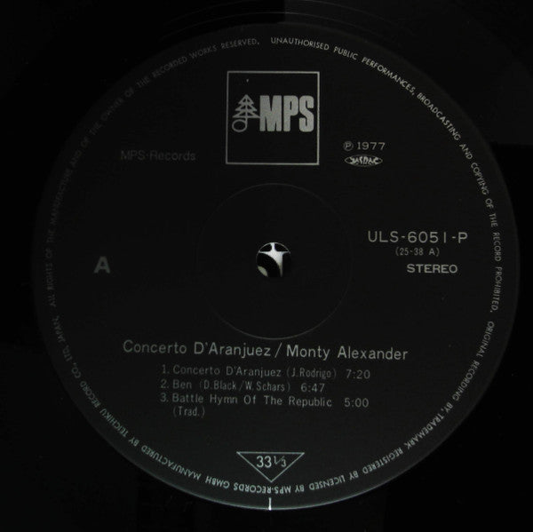 Monty Alexander - Concerto D'Aranjuez (Vinyl, Album, LP, Reissue) Very Good Plus (VG+) / Good Plus (G+)
