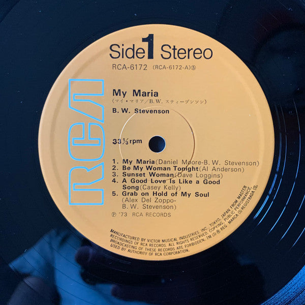 B.W. Stevenson - My Maria (Vinyl, LP, Album, Stereo) Very Good Plus (VG+) / Very Good Plus (VG+)