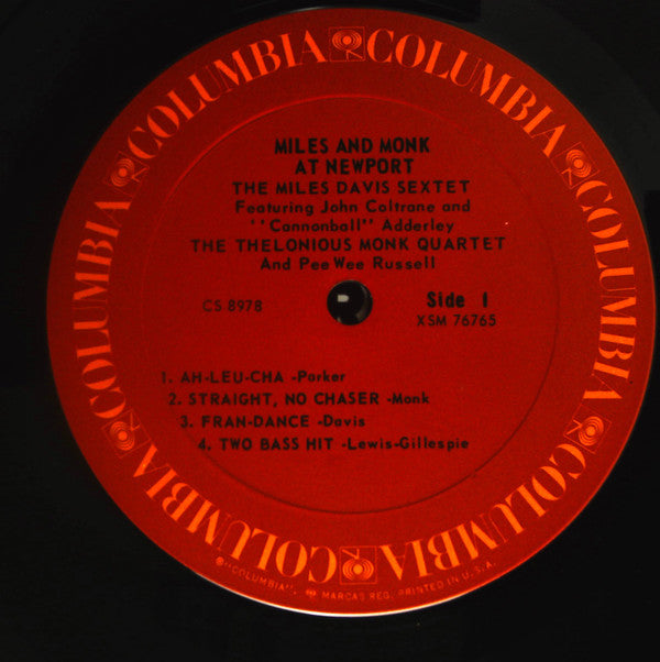 The Miles Davis Sextet - Miles & Monk At Newport (Vinyl, LP, Album, Stereo) Very Good Plus (VG+) / Very Good (VG)