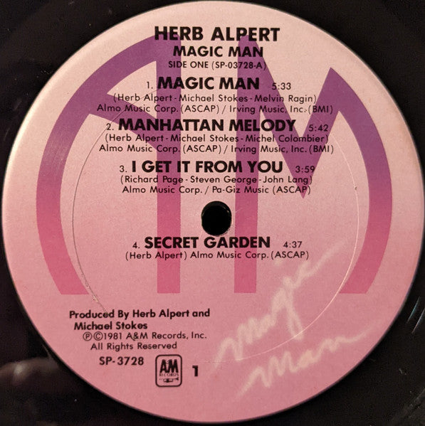 Herb Alpert - Magic Man (Vinyl, LP, Album) Very Good (VG) / Very Good Plus (VG+)