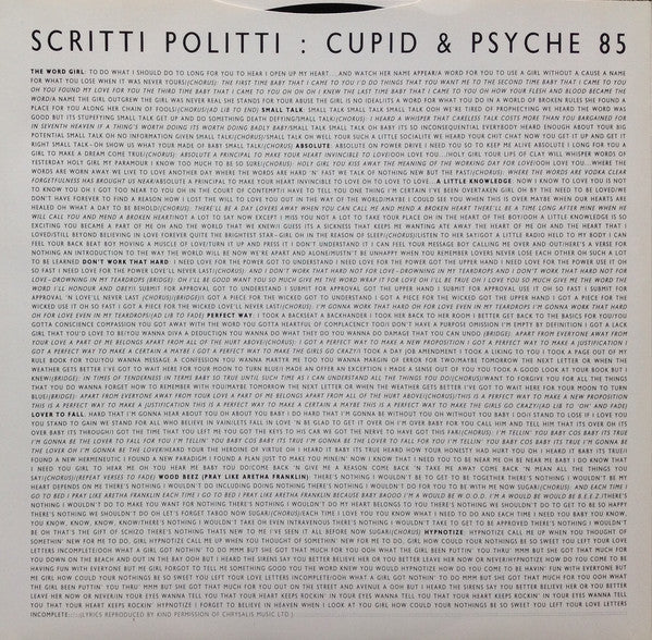 Scritti Politti - Cupid & Psyche 85 (Vinyl, LP, Album) Very Good (VG) / Very Good Plus (VG+)