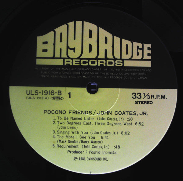 John Coates, Jr - Pocono Friends (2xVinyl, LP, Album, Stereo) Very Good Plus (VG+) / Very Good Plus (VG+)
