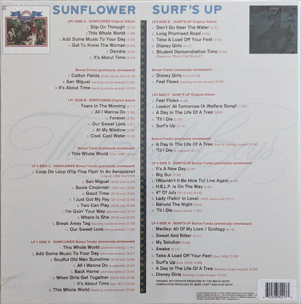 The Beach Boys - Feel Flows (The Sunflower & Surf's Up Sessions • 1969-1971) (Vinyl, Vinyl, Vinyl, Vinyl, Box Set, LP, Album, Reissue, LP, Compilation, LP, Album, Reissue, LP, Compilation, Limited Edition, Remastered, Stereo) Mint (M) / Mint (M)