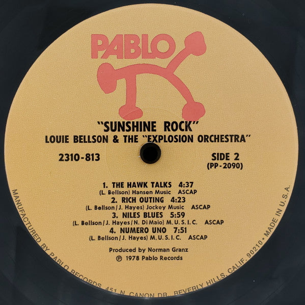 The Louie Bellson Drum Explosion - Sunshine Rock (Vinyl, LP, Album) Very Good (VG) / Very Good (VG)