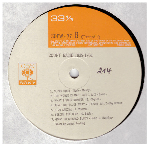 Count Basie - Count Basie 1939-1951 (2xVinyl, LP, Compilation) Very Good Plus (VG+) / Very Good Plus (VG+)