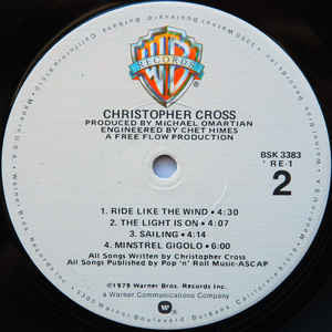 Christopher Cross - Christopher Cross (Vinyl, LP, Album) Very Good (VG) / Very Good (VG)