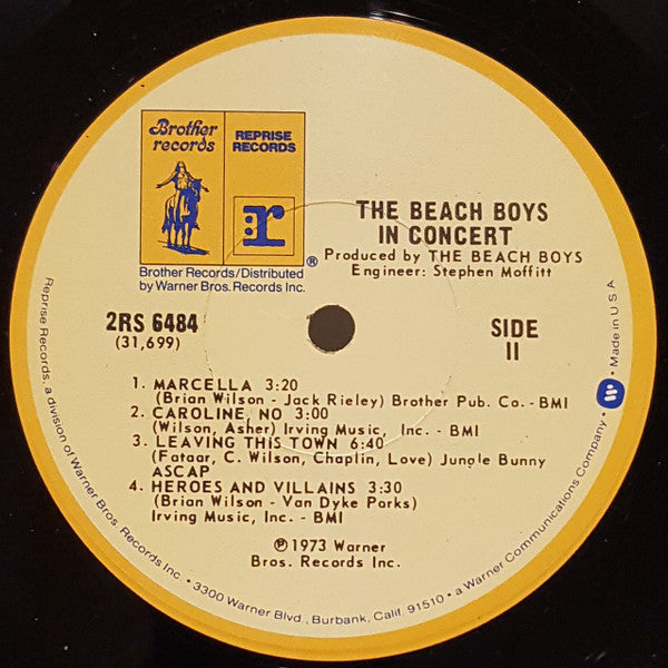 The Beach Boys - In Concert (2xVinyl, LP, Album) Good Plus (G+) / Very Good (VG)
