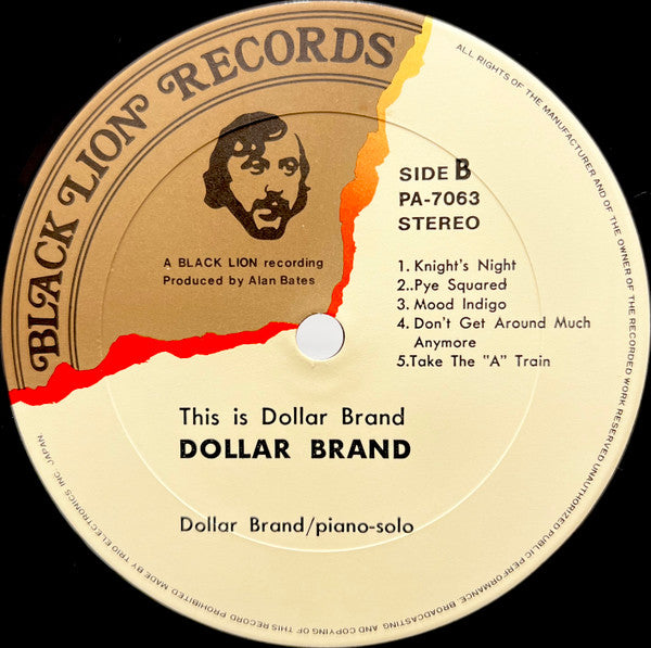 Dollar Brand - This Is Dollar Brand = ジス・イズ・ダラー・ブランド (Vinyl, LP, Album) Very Good Plus (VG+) / Very Good Plus (VG+)