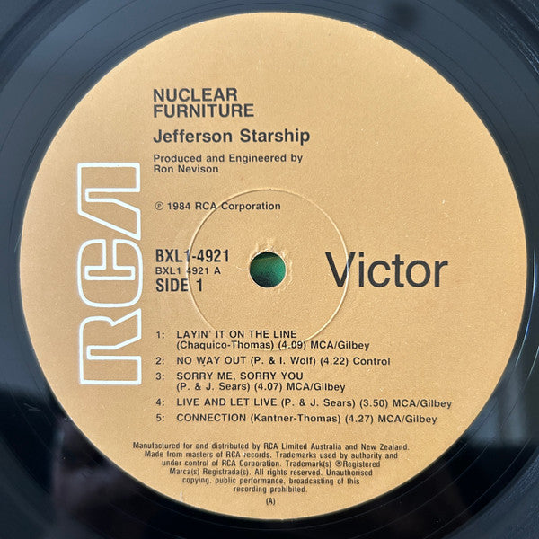 Jefferson Starship - Nuclear Furniture (Vinyl, LP, Album, Stereo) Very Good Plus (VG+) / Very Good Plus (VG+)