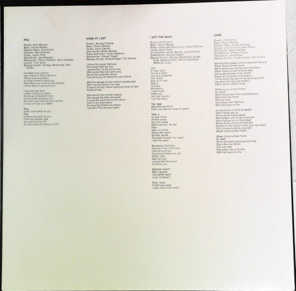 Steely Dan - Aja (Vinyl, LP, Album, Promo, Stereo) Very Good Plus (VG+) / Very Good (VG)