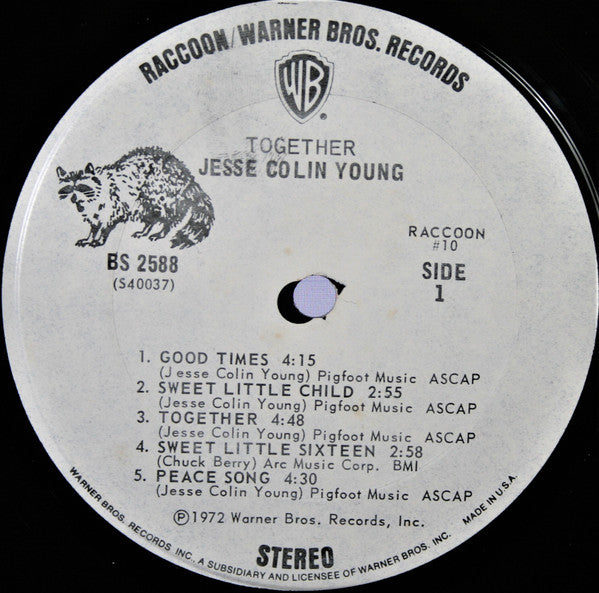 Jesse Colin Young - Together (Vinyl, LP, Album, Stereo) Very Good (VG) / Very Good Plus (VG+)