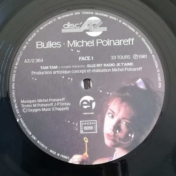 Michel Polnareff - Bulles (Vinyl, LP, Album) Very Good (VG) / Very Good Plus (VG+)