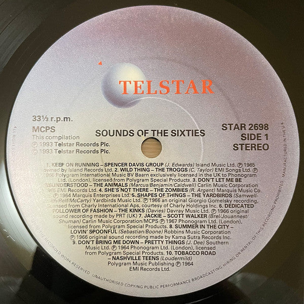 Various - The Sounds Of The Sixties (20 Swinging Hits) (Vinyl, LP, Compilation, Stereo) Very Good Plus (VG+) / Very Good (VG)