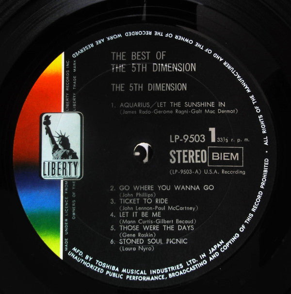 The Fifth Dimension - The Best Of (Vinyl, LP, Compilation, Stereo) Very Good (VG) / Good Plus (G+)