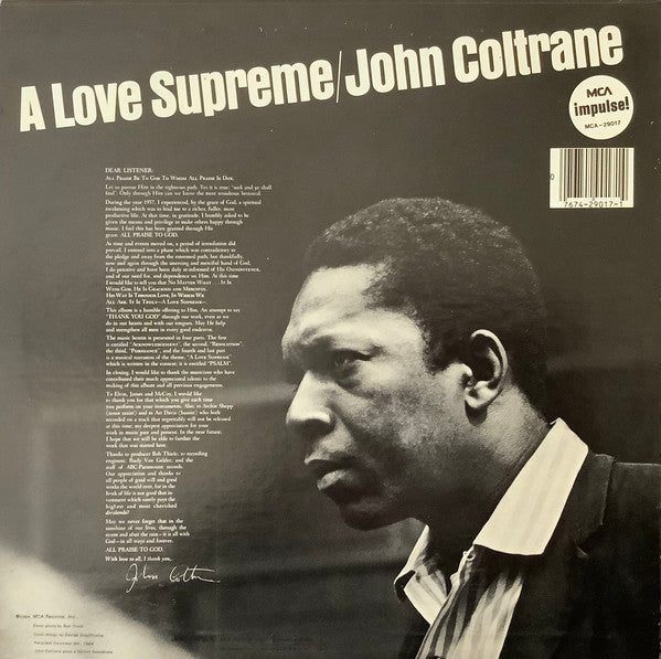 John Coltrane - A Love Supreme (Vinyl, LP, Album, Reissue, Stereo) Very Good (VG) / Very Good (VG)