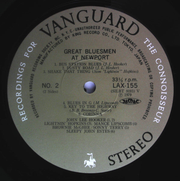 Various - Great Bluesmen Newport (Vinyl, LP, Compilation, Stereo)