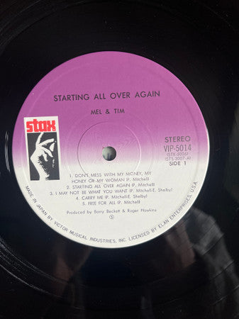 Mel & Tim - Starting All Over Again (Vinyl, LP, Album) Near Mint (NM or M-) / Very Good (VG)