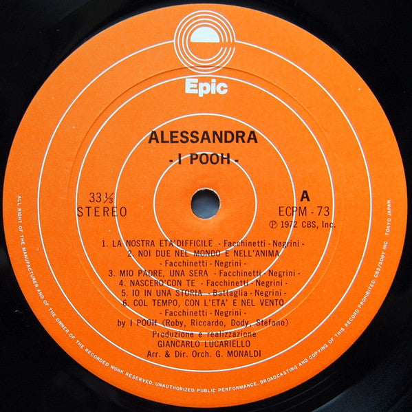 Pooh - Alessandra (Vinyl, LP, Album) Very Good Plus (VG+) / Very Good Plus (VG+)
