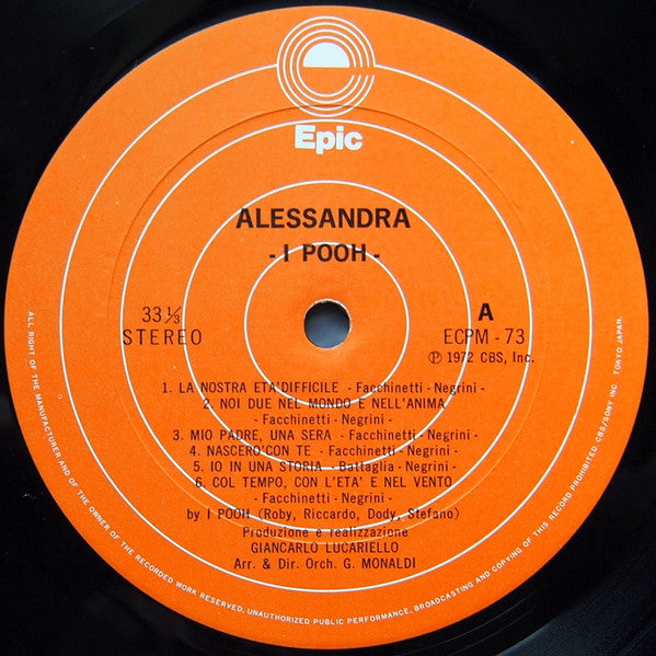 Pooh - Alessandra (Vinyl, LP, Album) Very Good Plus (VG+) / Very Good Plus (VG+)
