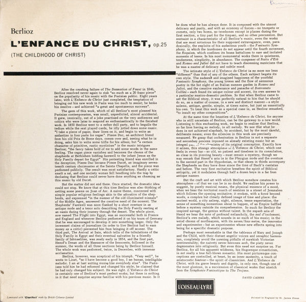 Hector Berlioz - L'Enfance Du Christ (2xVinyl, LP, Reissue, Mono) Very Good Plus (VG+) / Very Good Plus (VG+)