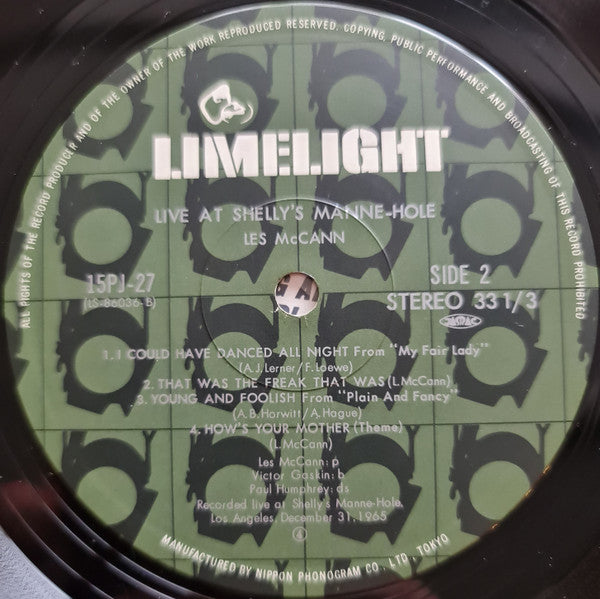 Les McCann Ltd. - Live At Shelly's Manne-Hole (Vinyl, LP, Album, Reissue, Stereo) Very Good (VG) / Good (G)