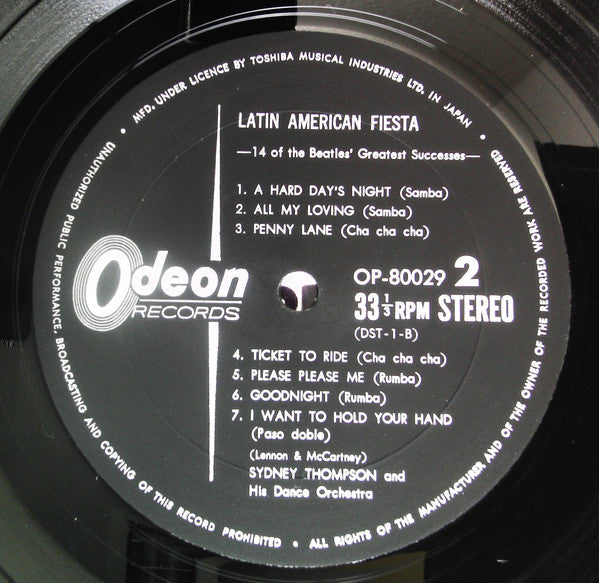 Sydney Thompson And His Orchestra - Latin American Fiesta (14 Of The Beatles Greatest Successes) (Vinyl, LP, Album) Very Good (VG) / Very Good (VG)
