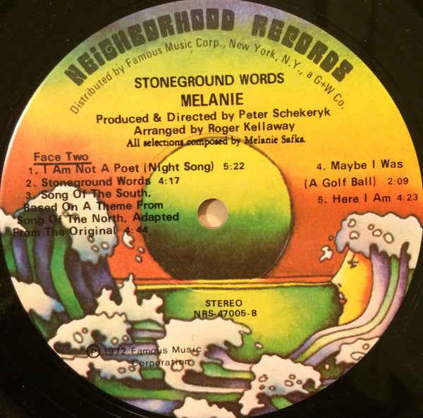 Melanie (2) - Stoneground Words (Vinyl, LP, Album, Stereo) Very Good (VG) / Very Good (VG)