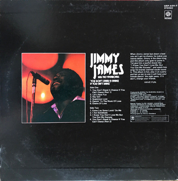 Jimmy James & The Vagabonds - You Don't Stand A Chance If You Can't Dance (Vinyl, LP, Album) Near Mint (NM or M-) / Very Good (VG)