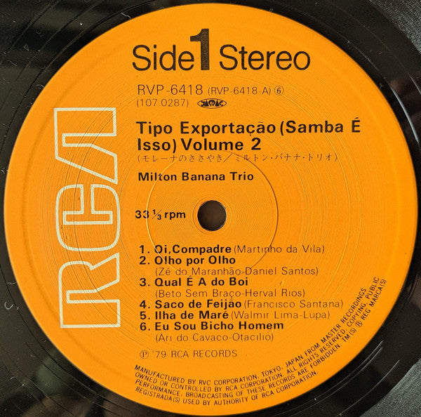 Milton Banana Trio - Samba E Isso Volume 2 (Vinyl, LP, Album) Very Good (VG) / Very Good (VG)