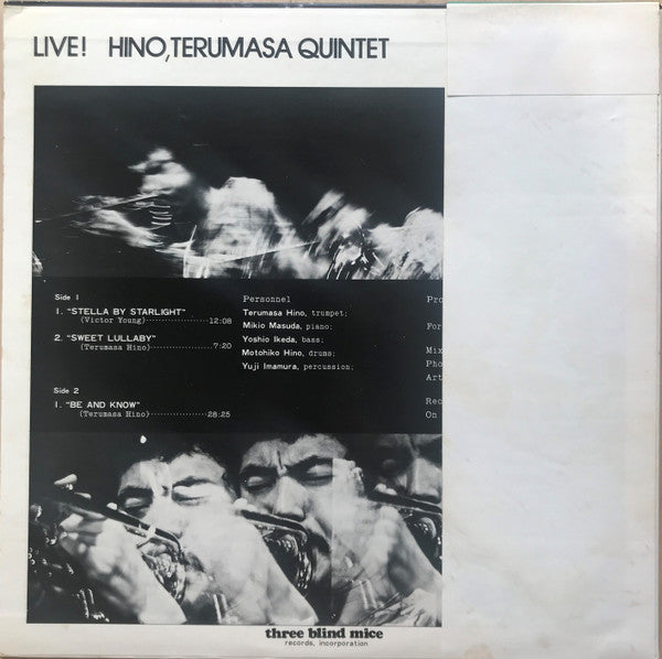 Terumasa Hino Quintet - Live! = ライブ! (Vinyl, LP, Album, Stereo) Near Mint (NM or M-) / Very Good (VG)